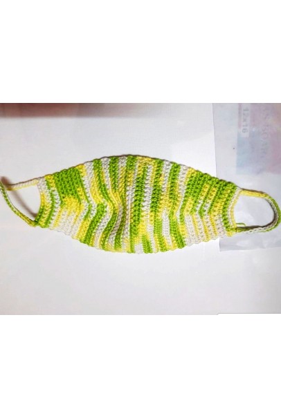 Happy Threads Handmade Crochet Cotton Masks- Green